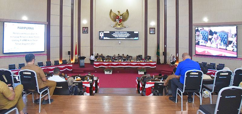 Rapat Paripurna DPRD Kota Medan terkait Ranperda tentang Inovasi Daerah, Selasa (22/8/2023).