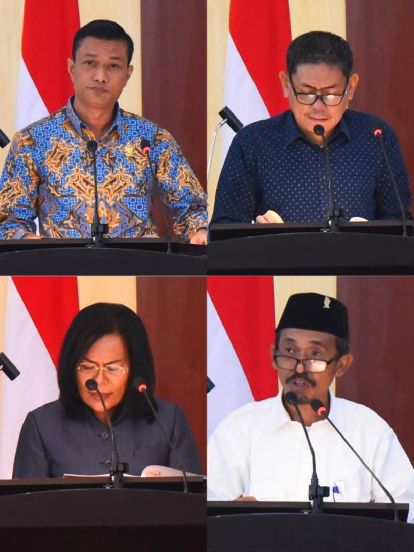 Penyampaian pendapat fraksi oleh masing-masing juru bicara fraksi, Haris Kelana (juru bicara fraksi Gerindra DPRD Kota Medan), Edi Saputra (Fraksi PAN DPRD Kota Medan, Modesta Marpaung (Fraksi Golkar DPRD Kota Medan), Hendri Duin (Fraksi PDI Perjuangan DPRD Kota Medan).