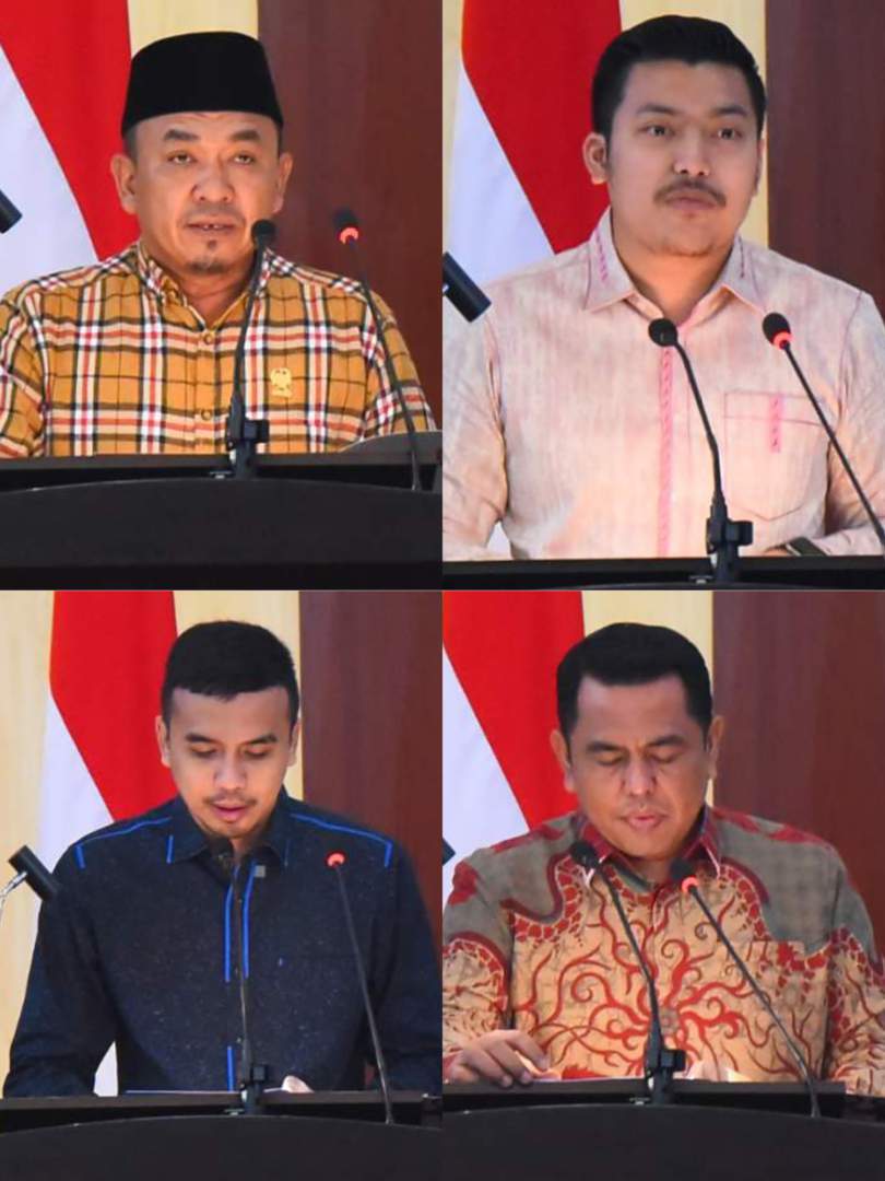 Penyampaian pendapat fraksi oleh masing-nimasing juru bicara fraksi, Bukhari SE (Fraksi PKS), Habiburahman Sinuraya (Fraksi Nasdem), Ishaq Abrar Tarigan (Fraksi Demokrat), Abdul Rani (juru bicara Fraksi PPP-Hanura-PSI).